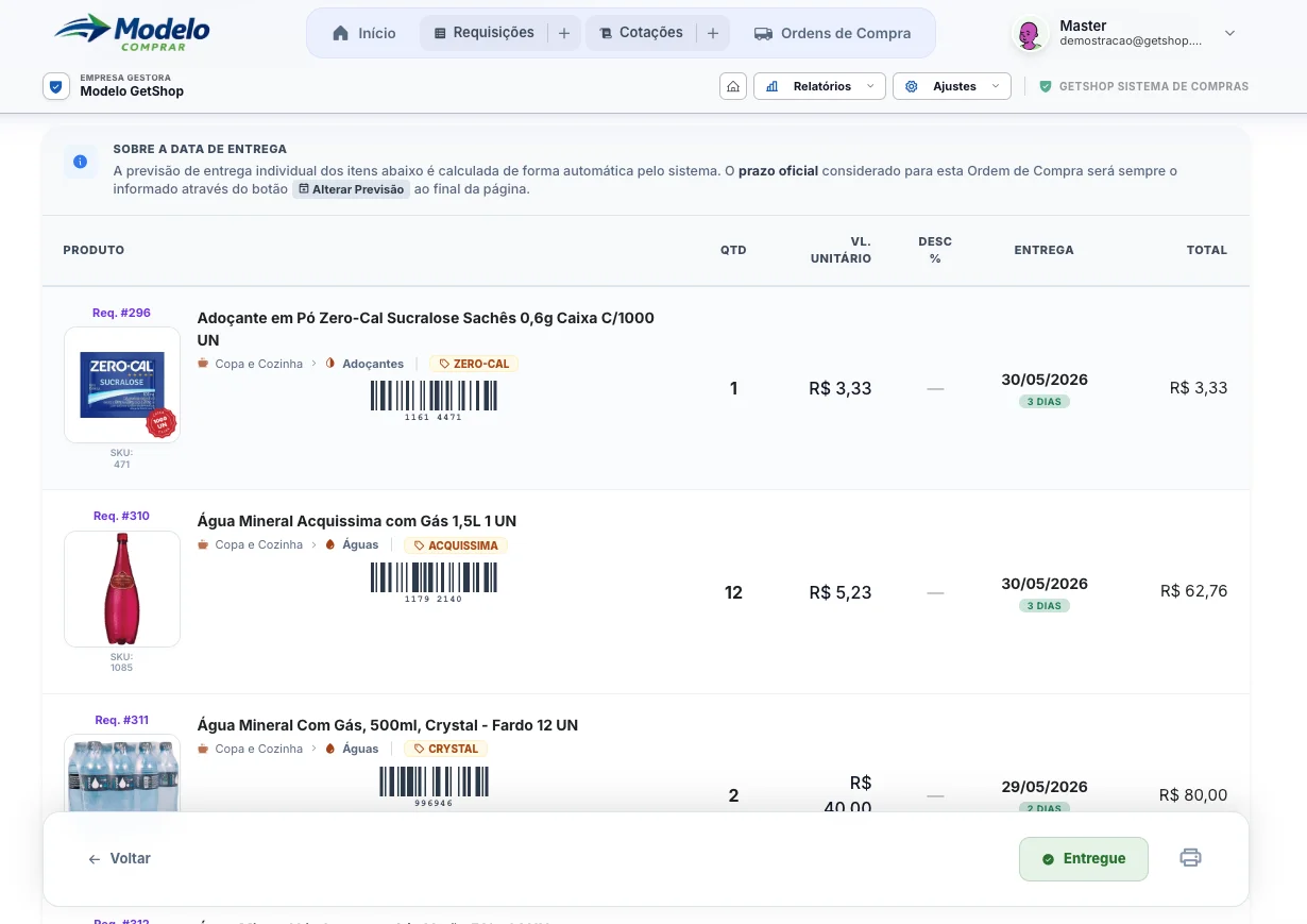 Ordem de Compra Detalhada